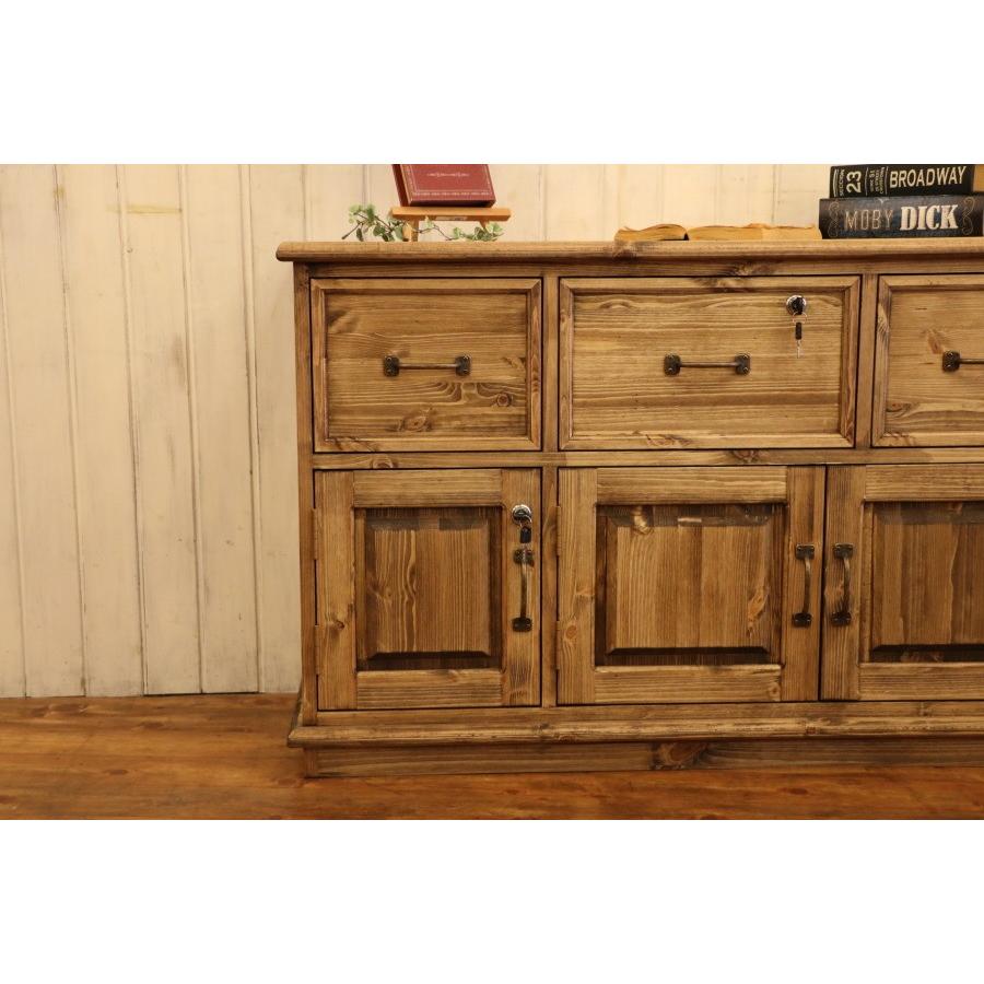 3チェスト クラシック キャビネット 鍵付き W1100 オーダー家具 選べる