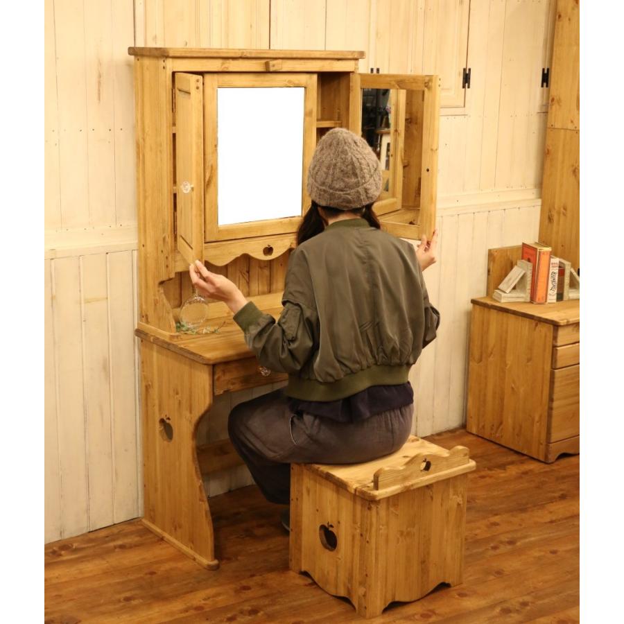 カントリー 3ミラー ドレッサー チェア付き オーダーメイド カントリー