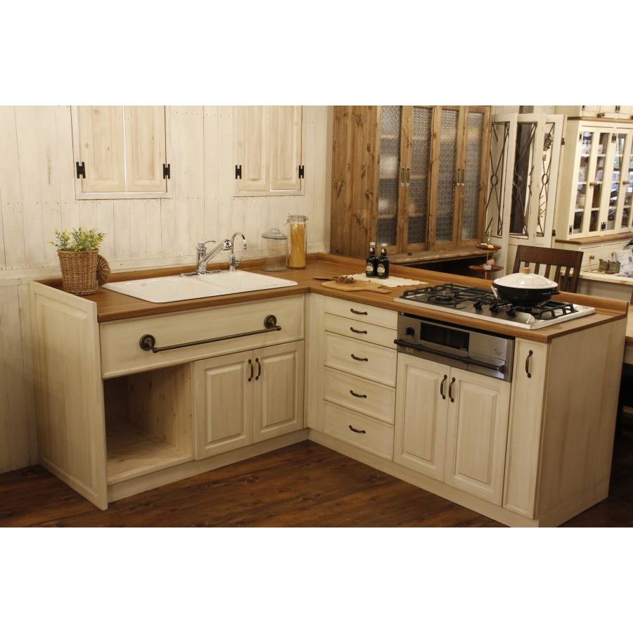 クラシック キッチン L型 W2050 W1800 オーダー家具 サイズ変更可能