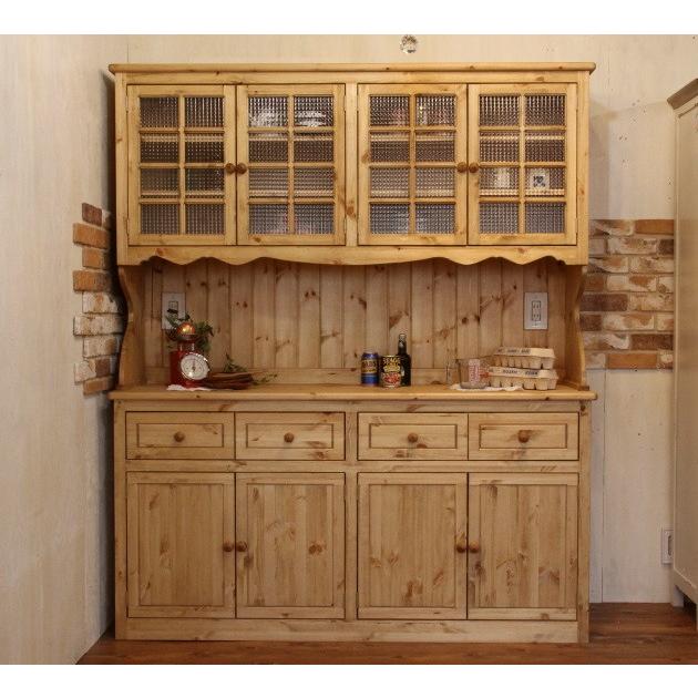 カップボード 幅165 日本製 カントリー 家具 手作り 木 木製 北欧 無垢