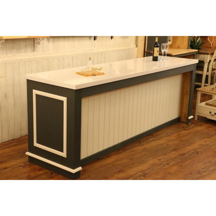 日本製】アッシュグレーカラー クラシック・カウンターキャビネット