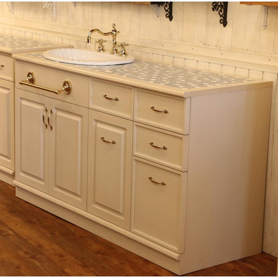 クラシック・ウォッシュキャビネット・タイル（洗面台W1450） 洗面台