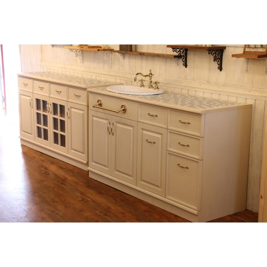 クラシック・ウォッシュキャビネット・タイル（洗面台W1450） 洗面台