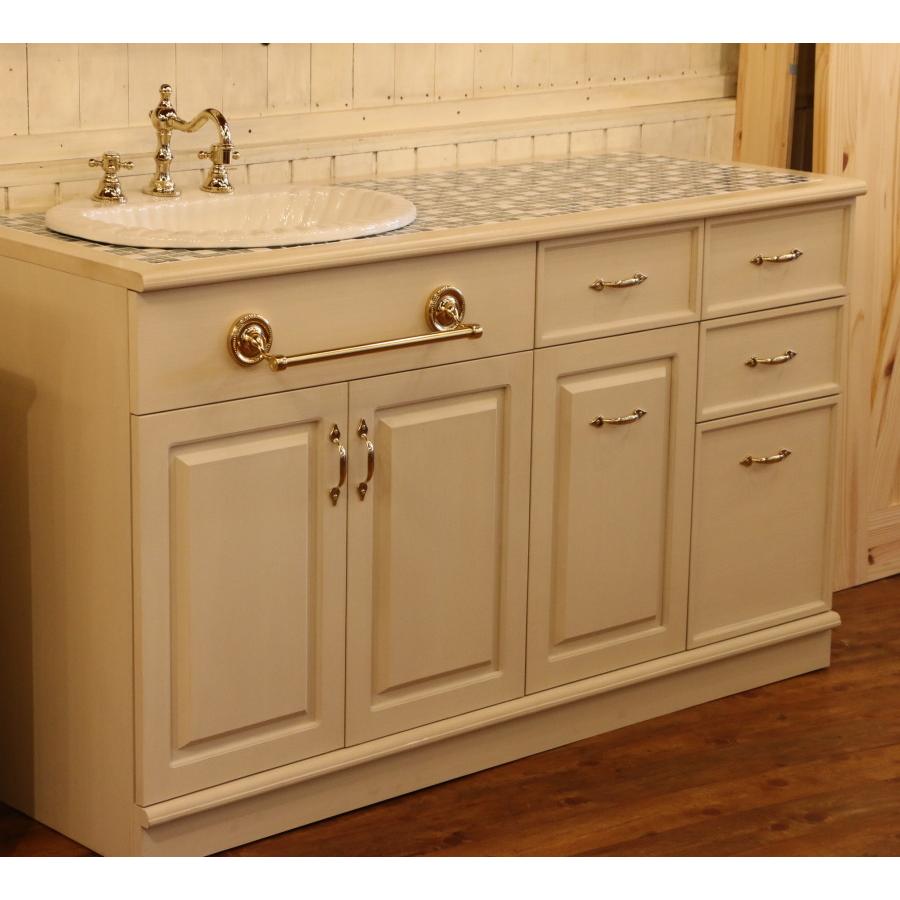 クラシック・ウォッシュキャビネット・タイル（洗面台W1450） 洗面台