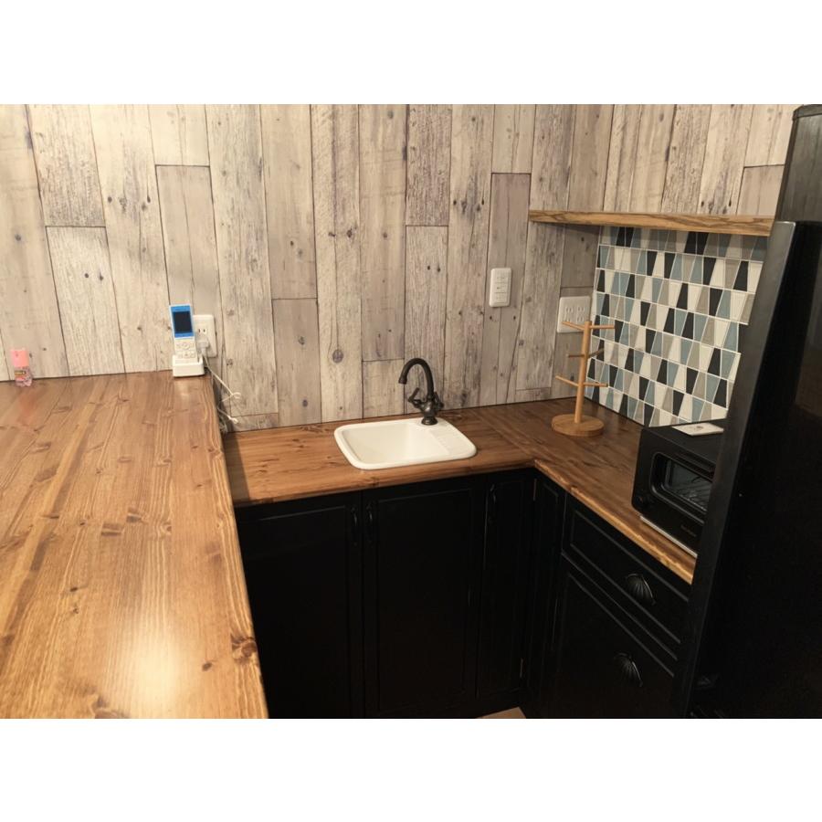 L型 ミニキッチン カントリー家具 オーダー家具 北欧 無垢