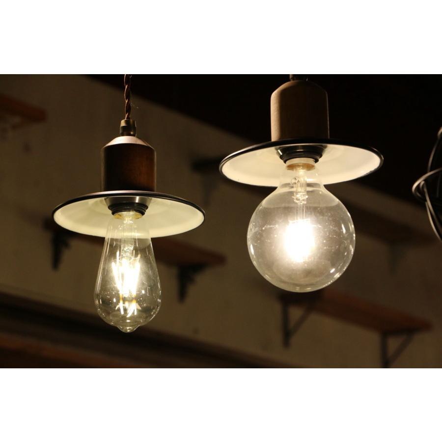 レトロ型 エジソン型 LED付き】木製 ペンダントランプ ライト 天井照明