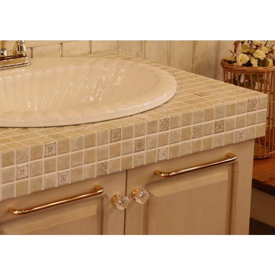 タイル ウォッシュキャビネット W750 75cm 洗面台 日本製 収納