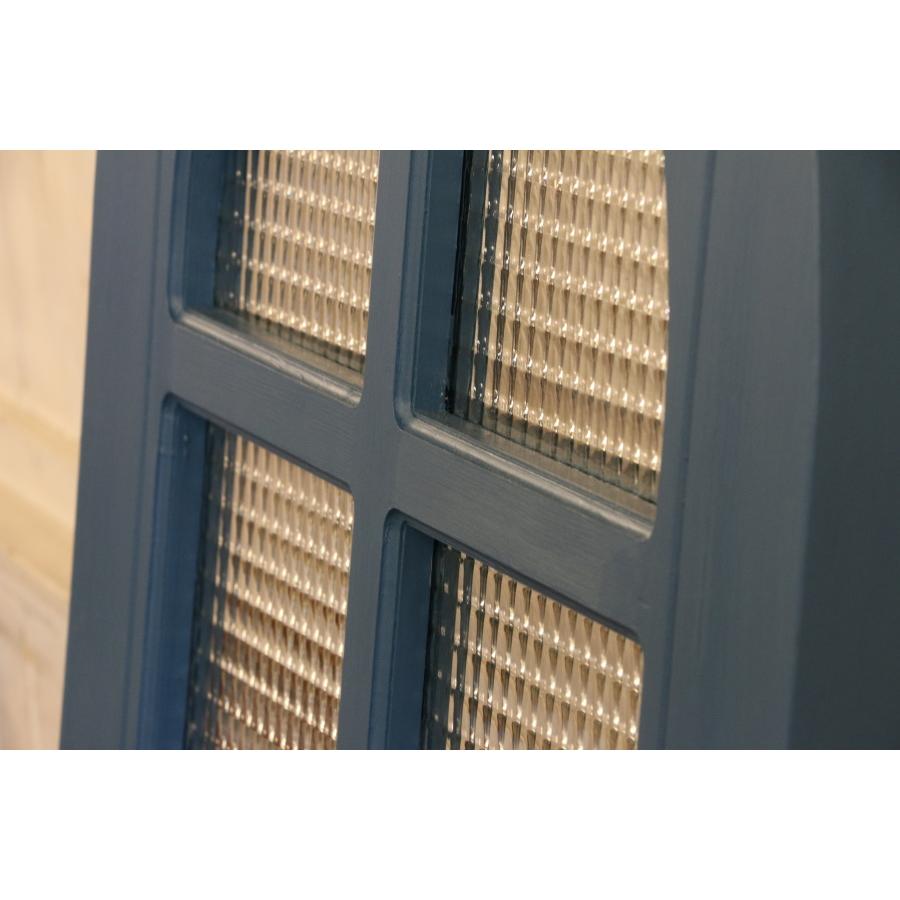 アーチ型　ガラスドア　カントリー　オーダードア　ブルー　室内用　オーダー家具　ネイビー　アーチ　紺色　選べるカラー