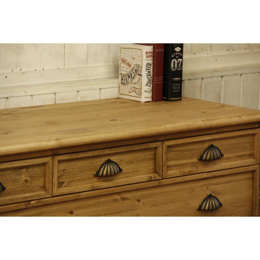 日本製】クラシック・2ガラスドアカップボード＆チェスト 食器棚