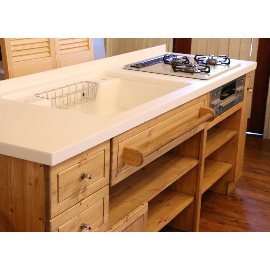 カントリーキッチン W2100 I型 オーダー家具 サイズ変更可能