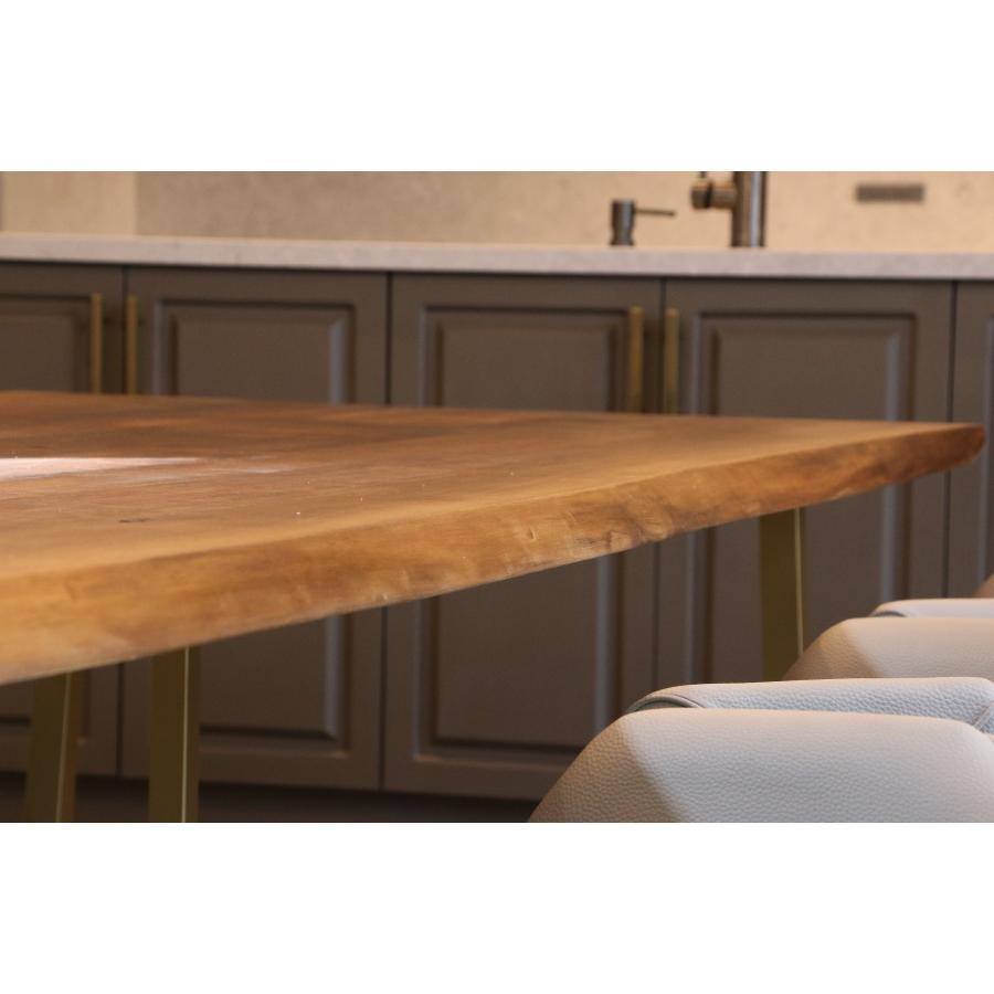 耳付き ウォールナット材 使用 】 ダイニングテーブル 真鍮 ゴールド