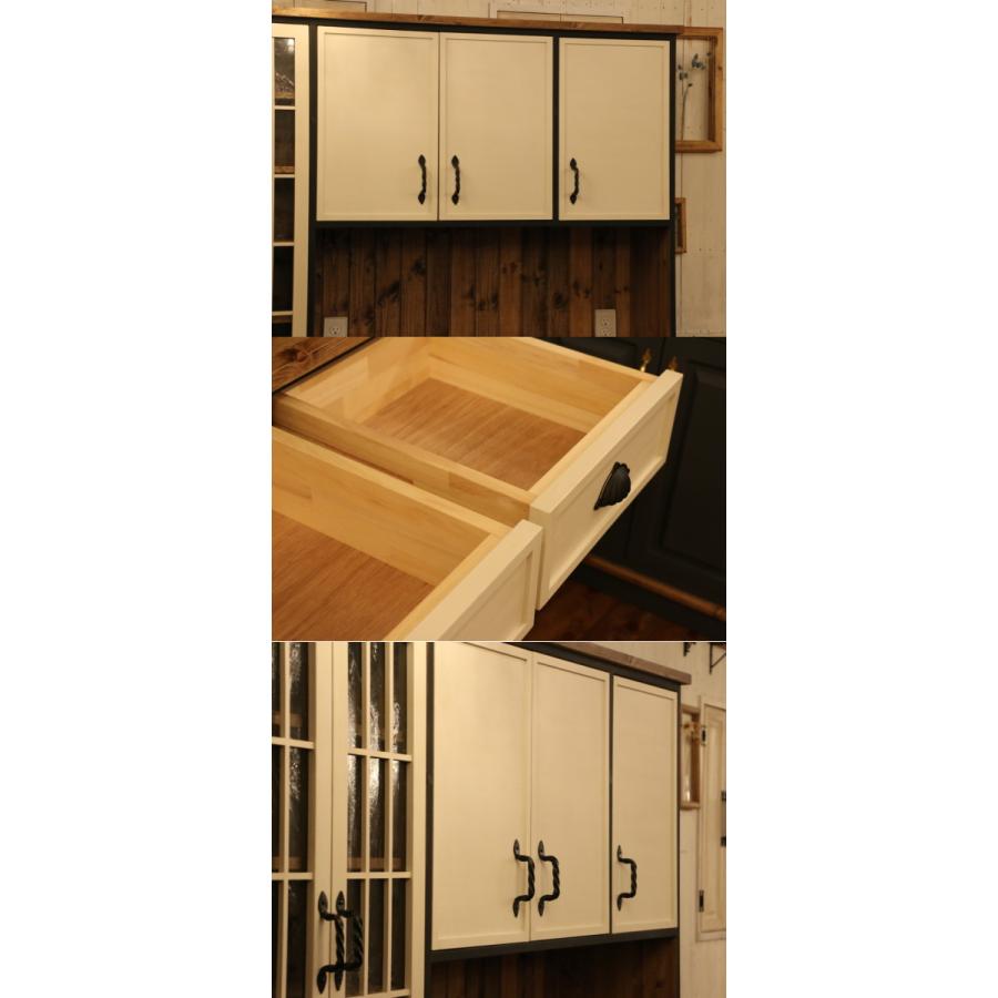 ニューヨークスタイル カップボード W1800 オーダー家具 サイズ変更可能 選べるカラー 北欧 無垢 木製 収納 キャビネットの画像