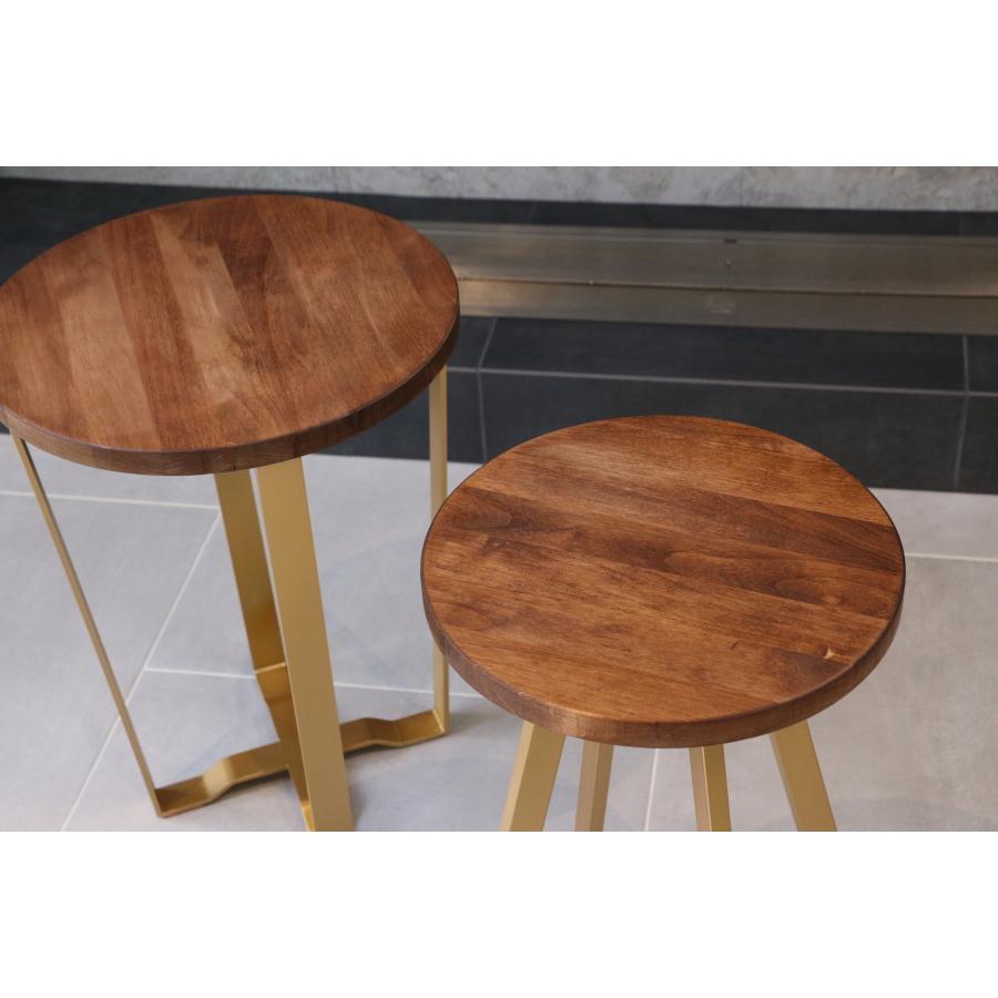 サイドテーブル チーク材 真鍮 ダークブラウン サイドテーブル チーク材 真鍮 ダークブラウン サイドテーブル チーク