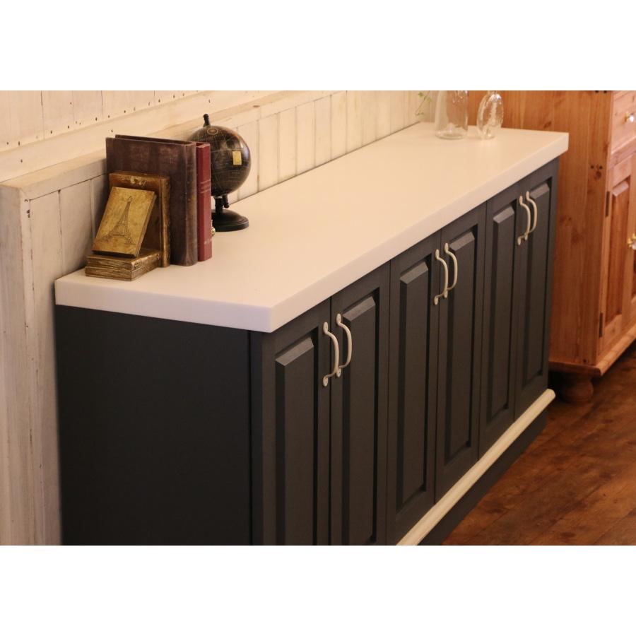 人造大理石 天板 】アッシュグレーカラー クラシック キャビネット