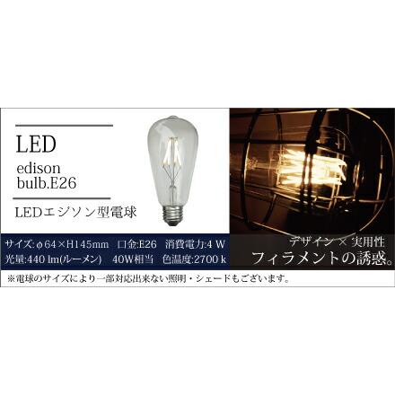 【エジソン型 レトロ型 LED付き】3灯 ブルックリンインダストリアルランプ- St, Brooklyn, 2643FLG -の画像