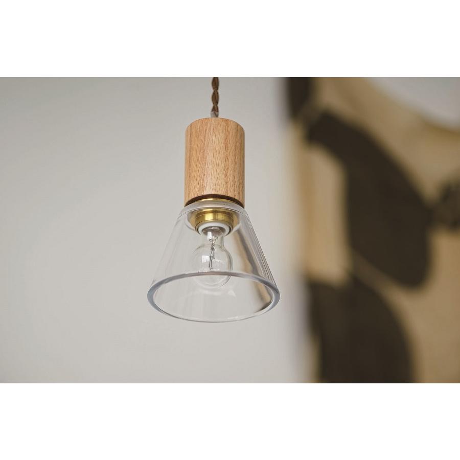【 丸型 LED電球付き 】1灯 ガラスシェード ペンダントランプ - 7154TL -  木製 引っ掛けシーリング対応  天井照明 照明器具 グレーガラス クリアガラスの画像