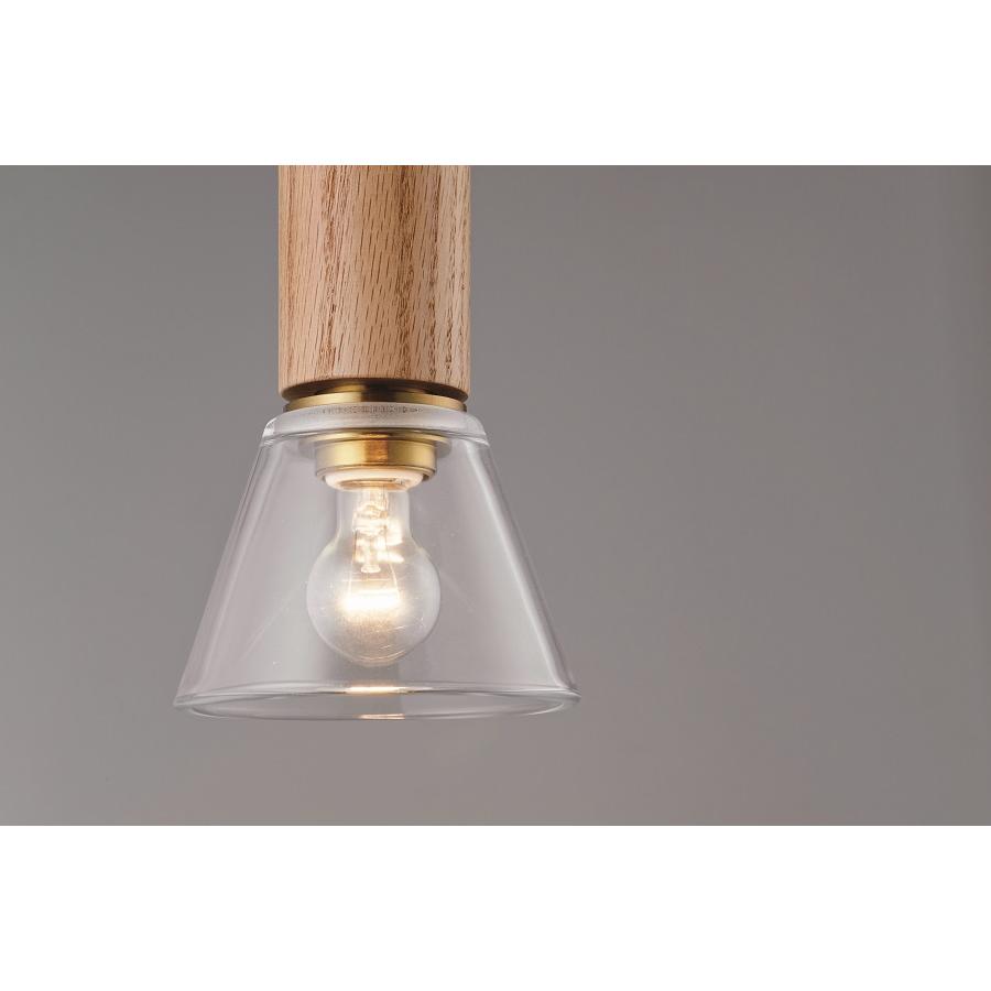 【 丸型 LED電球付き 】1灯 ガラスシェード ペンダントランプ - 7154TL -  木製 引っ掛けシーリング対応  天井照明 照明器具 グレーガラス クリアガラスの画像