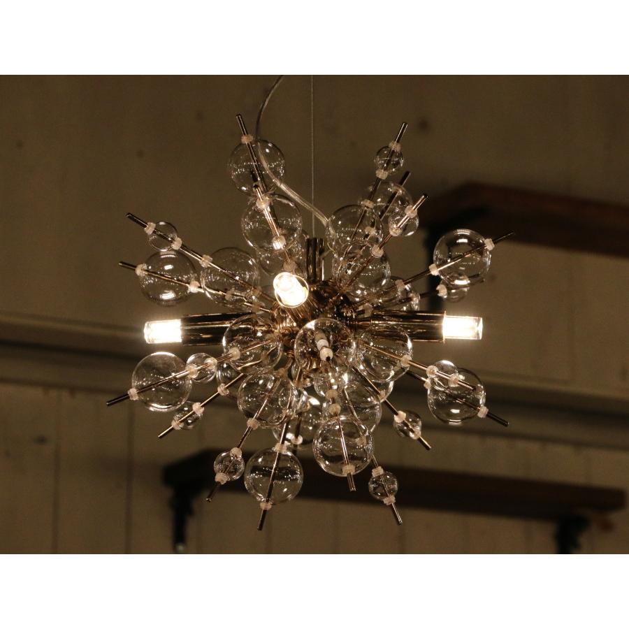 LED 付き 】4灯 バブルシャンデリア - Ball ボール4 バブル ガラス
