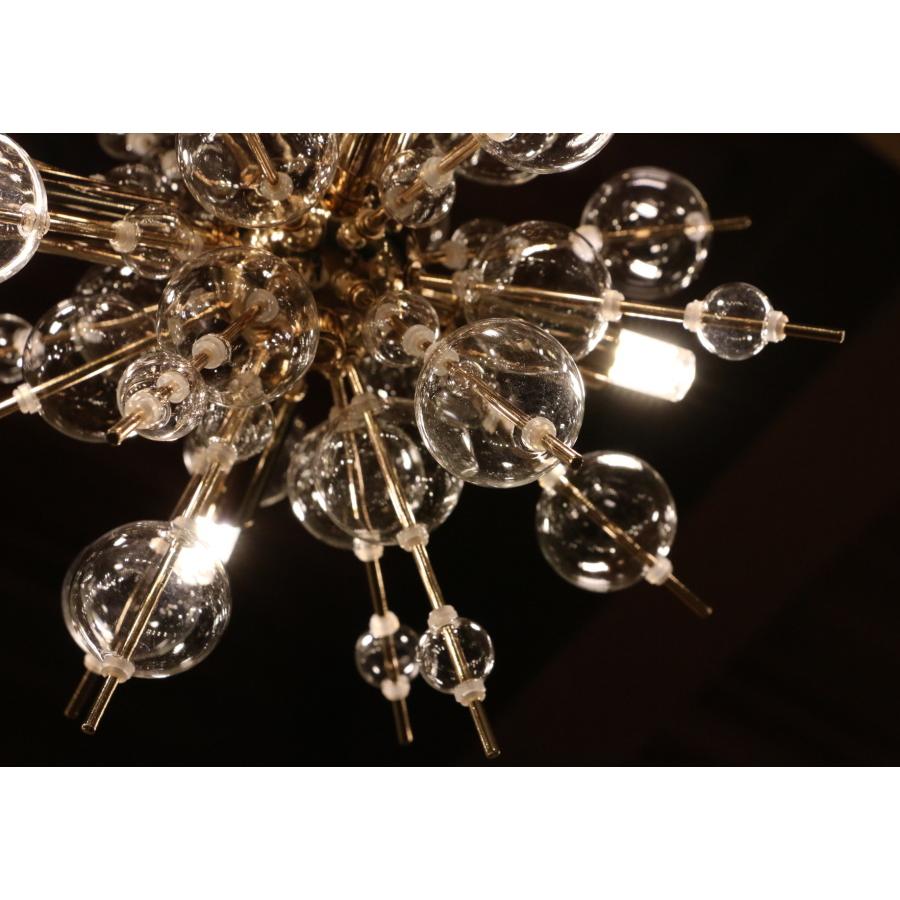 LED 付き 】4灯 バブルシャンデリア - Ball ボール4 バブル ガラス