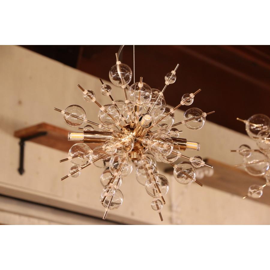 LED 付き 】4灯 バブルシャンデリア - Ball ボール4 バブル ガラス