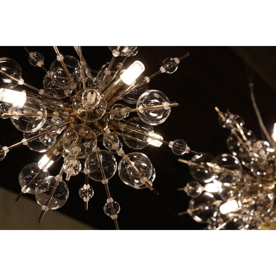 LED 付き 】4灯 バブルシャンデリア - Ball ボール4 バブル ガラス