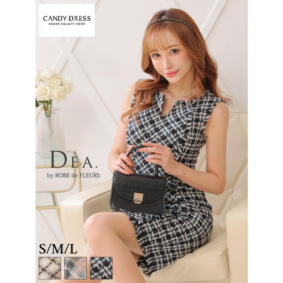 ツイードノースリーブドレス　ローブドフルール DEA DEA. by ROBE de FLEURS/ディアバイローブドフルール】ツイード