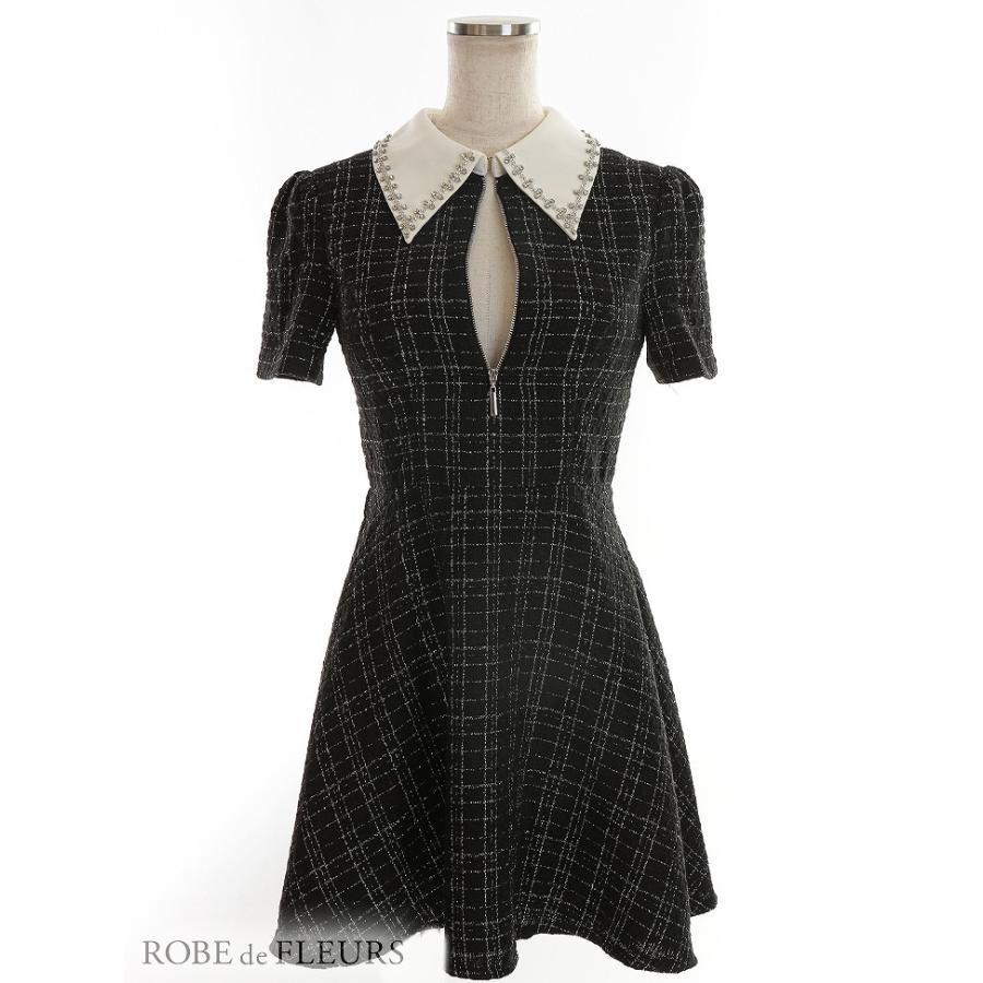 再入荷】【ROBE de FLEURS / ローブドフルール】ツイード/ ジッパー