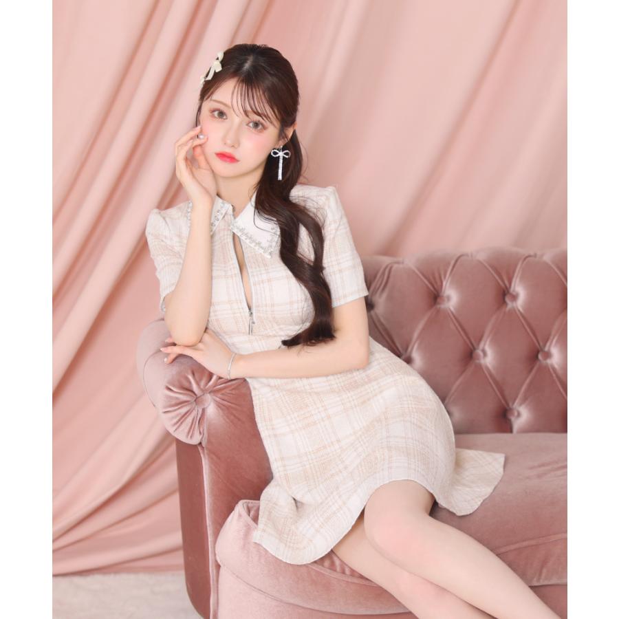 再入荷】【ROBE de FLEURS / ローブドフルール】ツイード/ ジッパー