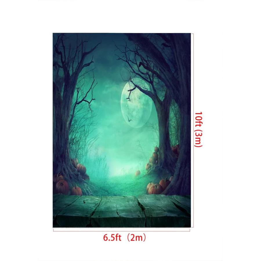 日本産】 Kate 2x3m ハロウィン背景布 満月のカボチャの背景 緑の森の 