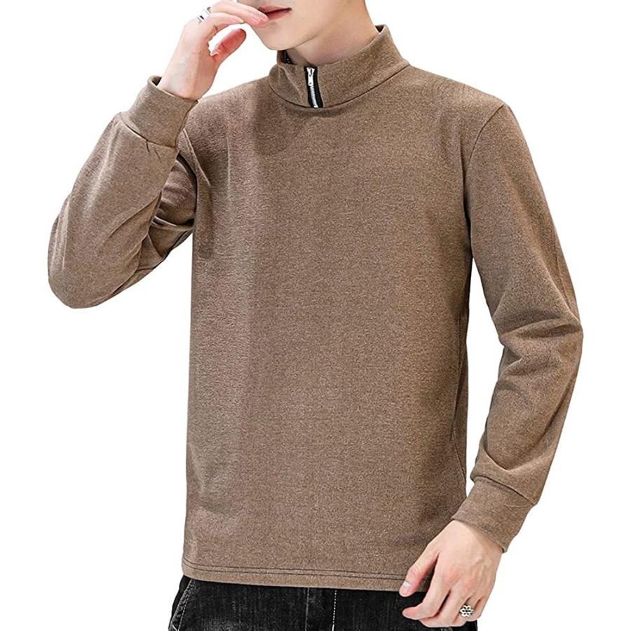 正規品直輸入 ハイネック トレーナー メンズ 長袖 ハーフジップ プルオーバー 立ち襟 ストレッチ 暖かい 無地 おしゃれ 秋冬春 ブラウン Hryx316 Bro Wantannas Go Id
