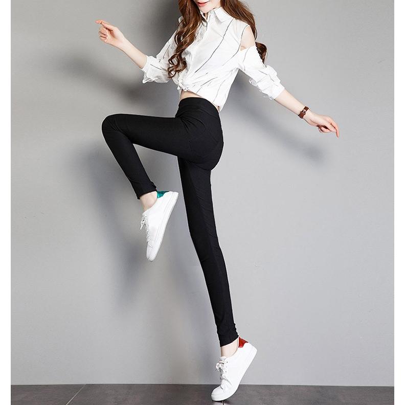 レディース ハイウェスト レギンスパンツ スキニー ストレッチ 着やせ