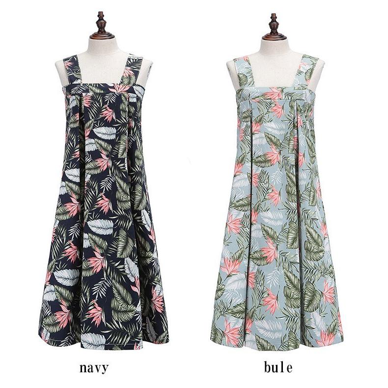 レディース 花柄 ワンピース ロングスカート 2way ボタニカル柄
