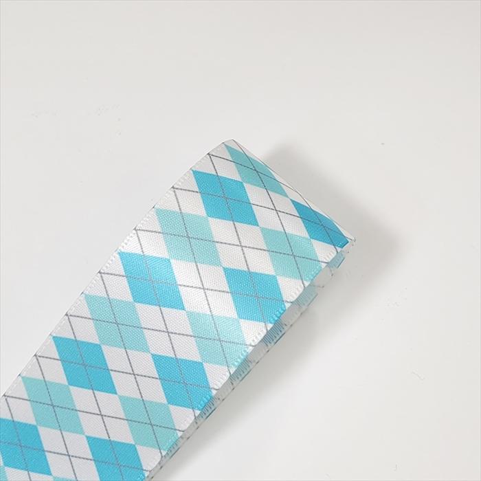 アーガイル柄 サテンリボン 幅40mm 1m : Candy Smileヤフー