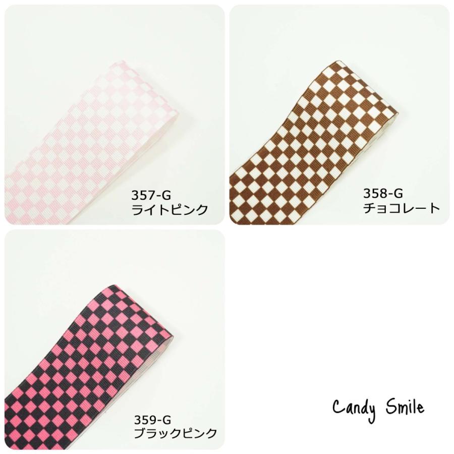 市松模様柄 グログランリボン 40mm : Candy Smileヤフーショップ