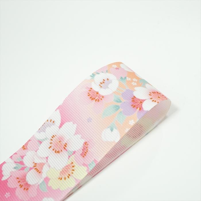 花柄赤系・青系 グログランリボン 38mm : Candy Smileヤフー