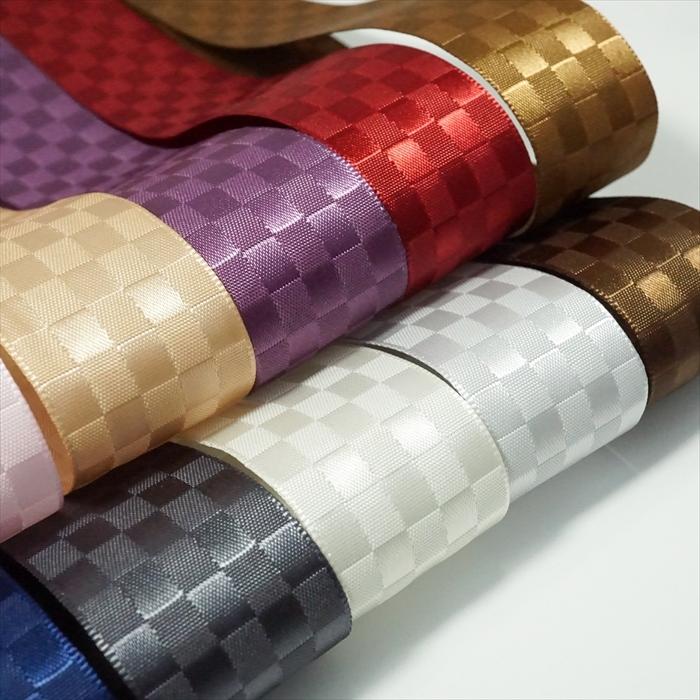 両面サテンリボン　格子柄　２５ｍｍ |  | 05