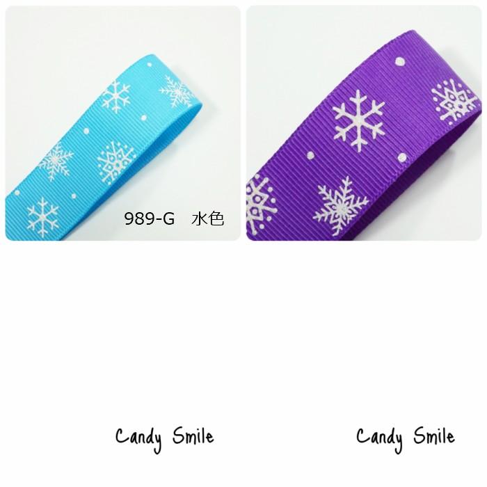 グログランリボン 雪の結晶ラメ付き 22mm〜25mm : Candy Smile 