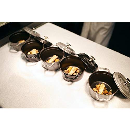 staub ストウブ 「 ミニ ピコ ココット ラウンド グレー 12cm 」 小さい 両手 鋳物 ホーロー 鍋 IH対応 【日本販売品】 La Cocotte Round 40509-474 staub ストウブ ミニ ピコ ココット ラウンド グレー 12cm 小さい 両手 鋳物 ホーロー IH対応 日本販売品 La Cocotte Round