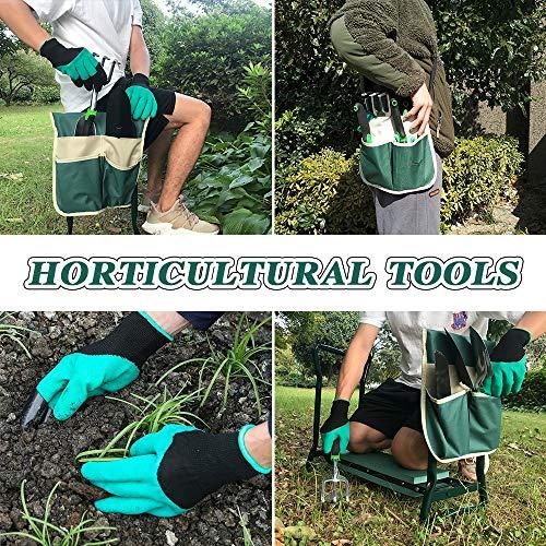 ガーデンニーラーとシートスツール大型リムーバブルツールポケットグローブとガーデニング愛好家のためのソフトEVAニーリングパッド付きヘビーデューティガ 