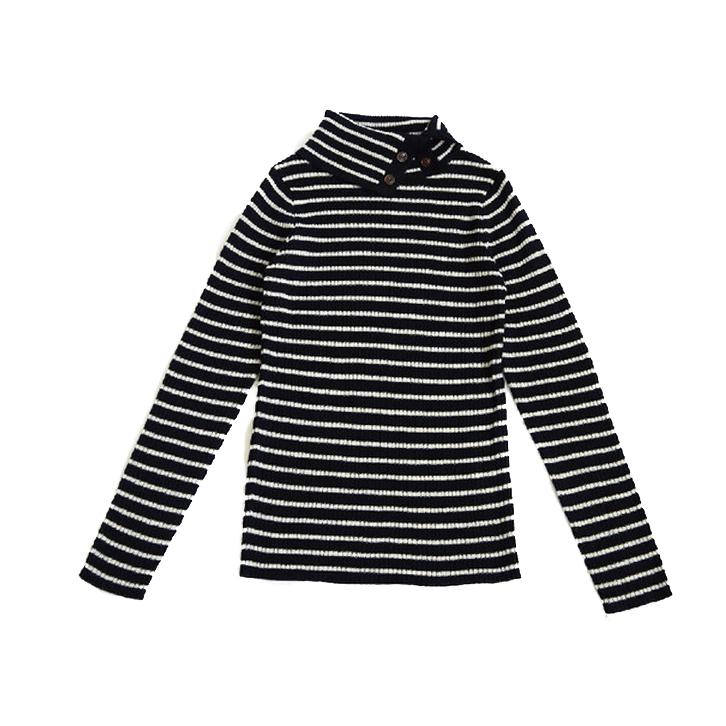 ニット セーター レディース ドクターネック タートルネック 洗えるニット メール便送料無料 リブニット 長袖 秋冬 ボーダー ニット 薄手 Cvk5150 Selectshopcandy 通販 Yahoo ショッピング