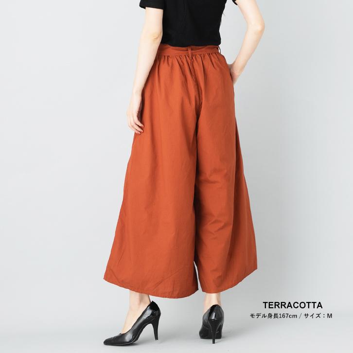 ワイドパンツ リボンベルト付き【送料無料】レディース ボトムス