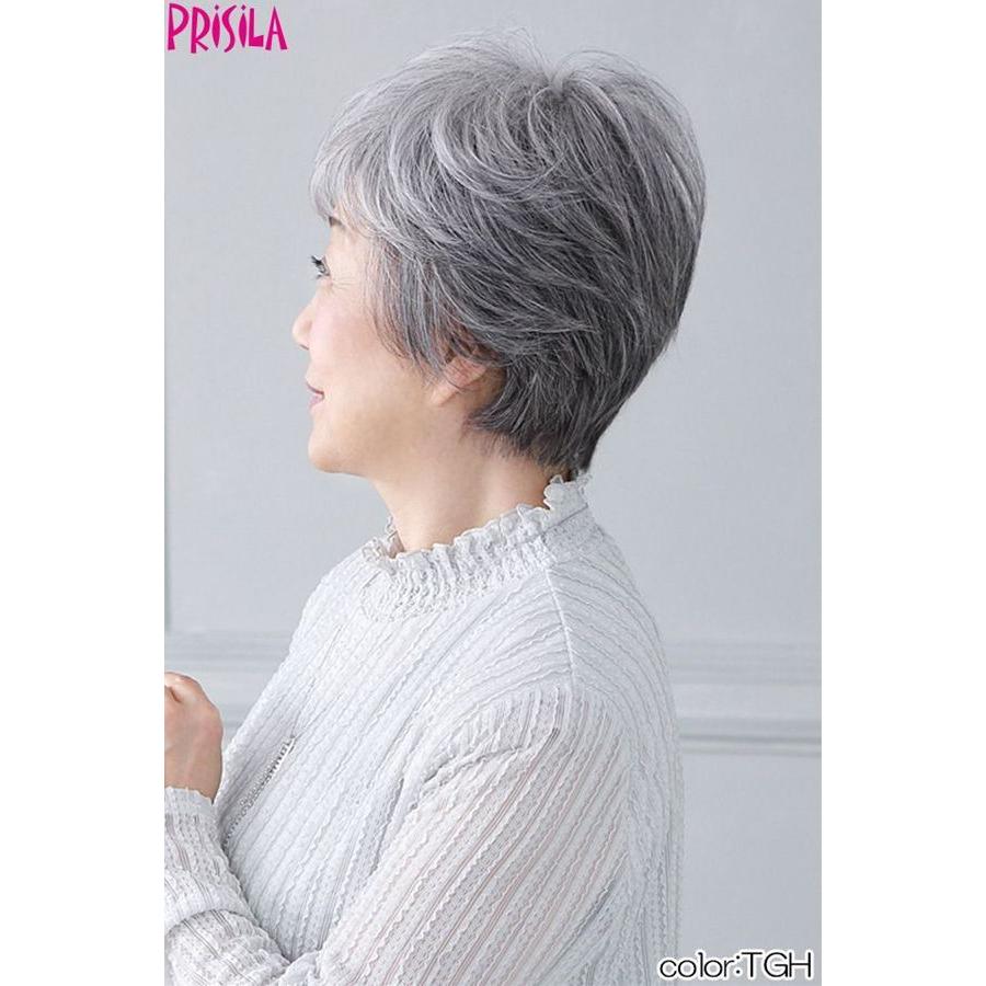 プリシラ ミセス六分ウィッグ【フェザーカールハーフ】A-116耐熱 (送料