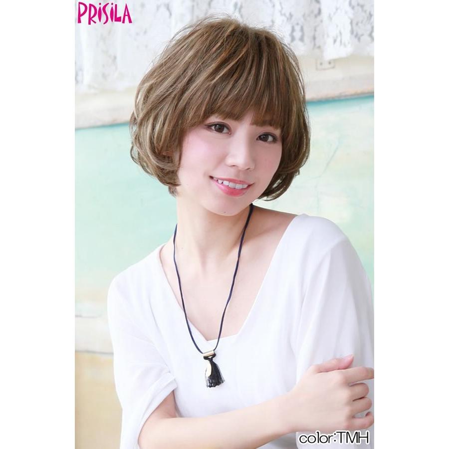 ウィッグ ショート 自然 フルウィッグ オールウィッグ エアリーマッシュ A-684耐熱 (送料無料) プリシラ PRISILA