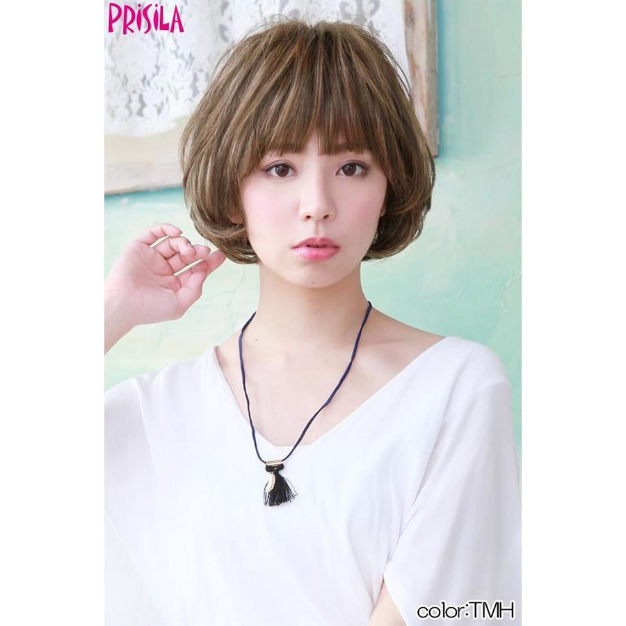 ウィッグ ショート 自然 フルウィッグ オールウィッグ エアリーマッシュ A-684耐熱 (送料無料) プリシラ PRISILA