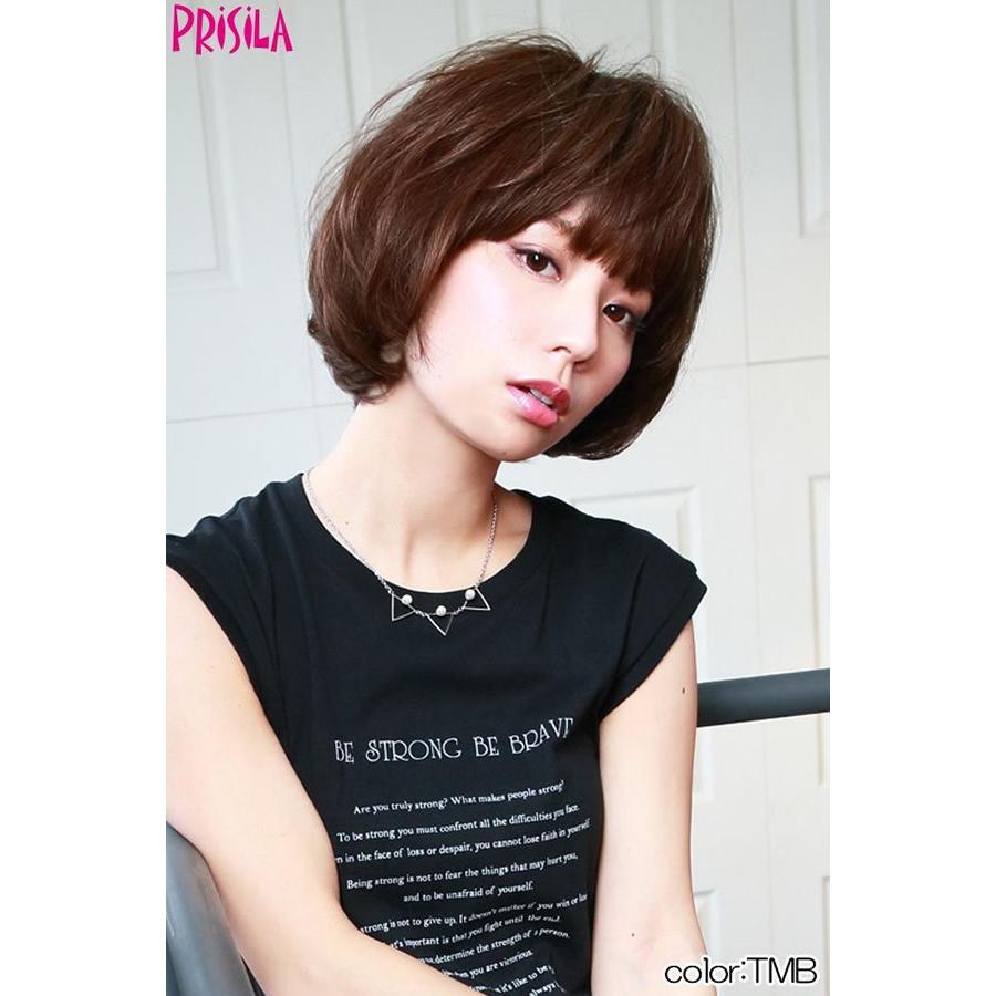 ウィッグ ショート 自然 フルウィッグ オールウィッグ エアリーマッシュ A-684耐熱 (送料無料) プリシラ PRISILA