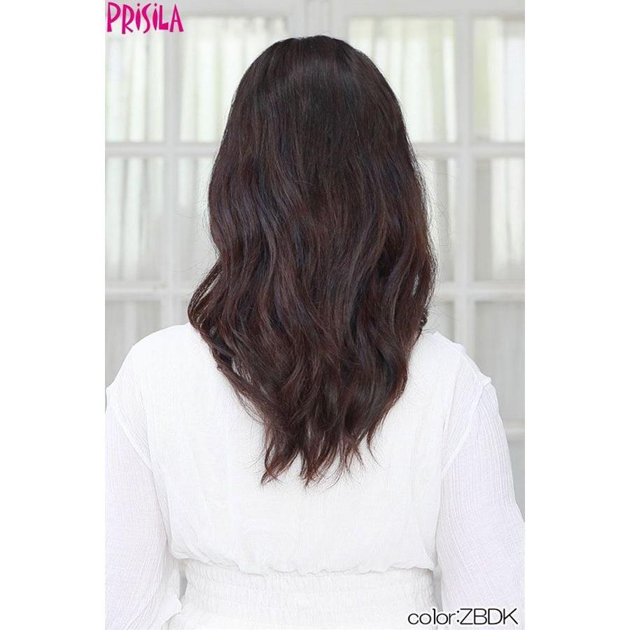プリシラ 耐熱白髪かくしウィッグ【人毛・分け目タイプ】ST-100耐熱 (送料無料) PRISILA ハーフウィッグ ロング プリシラ 耐熱白髪かくしウィッグ【人毛・分け目タイプ】ST-100耐熱