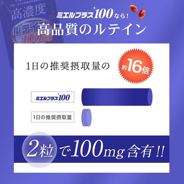 ミエルプラス100 ルテインサプリメント 60カプセル×6袋