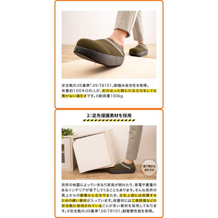 SONAENO 防災ライトルームシューズ (送料無料) 防災シューズ 防災靴 LEDライト付き ルームシューズ 履くと光る 安全靴 防災サンダル 防災アドバイザー 災害対策 | PROIDEA | 10