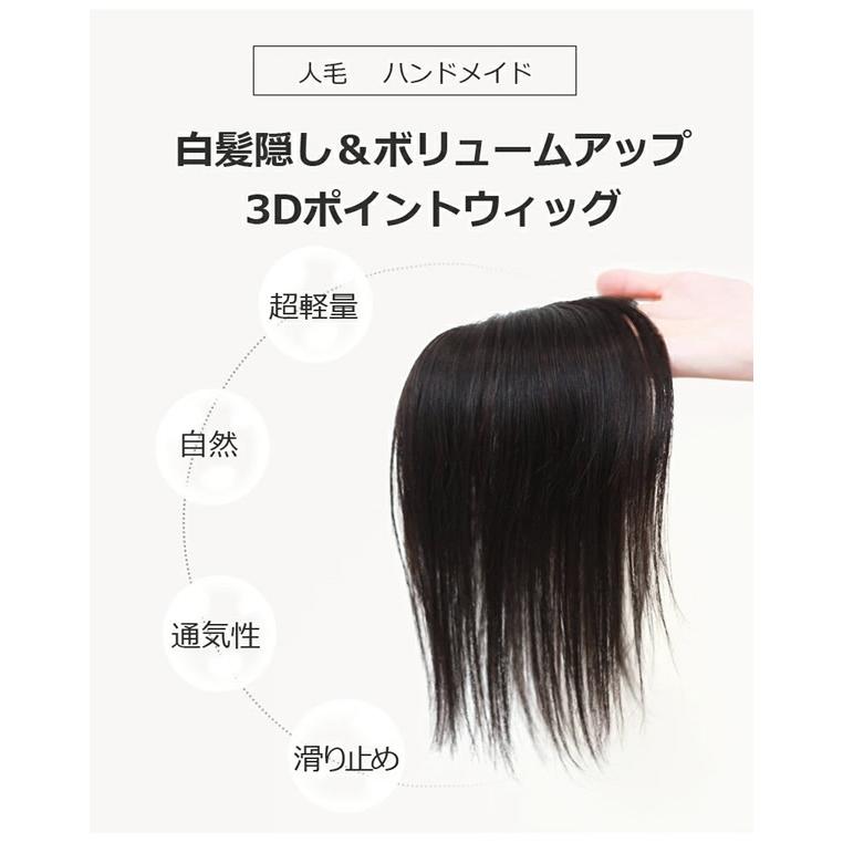私元気 人毛 3Dポイントウィッグ 20cm BAZF710-20 (送料無料
