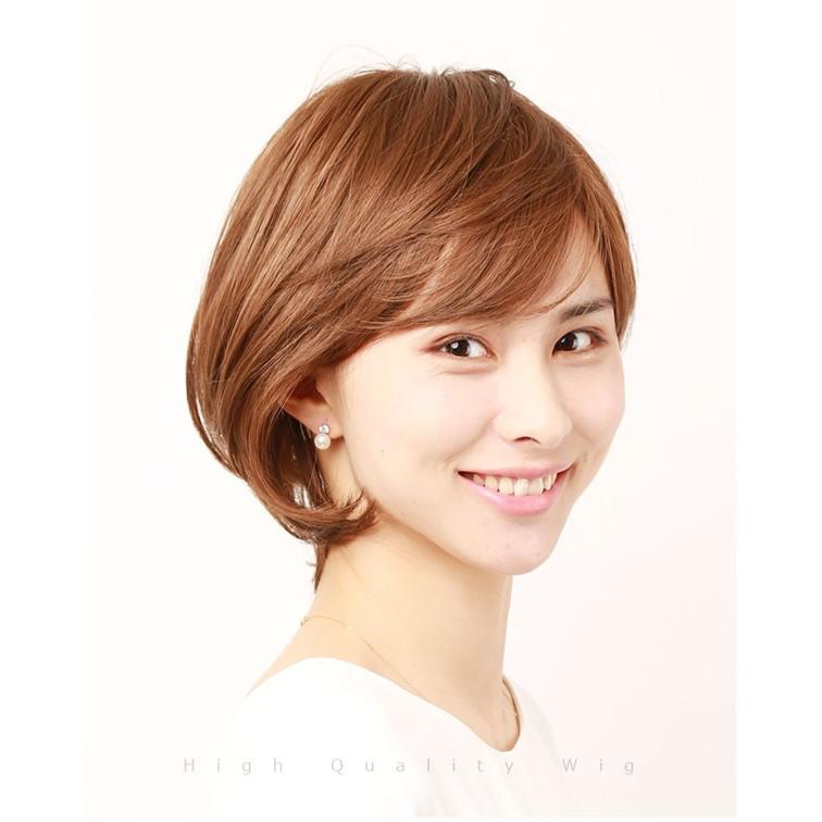 私元気 医療用ウィッグ レイヤーショートボブ IUH30M009 (送料無料) 人毛ミックス ウィッグ ショート レイヤーボブ フルウィッグ 女性 かつら ウィッグの画像